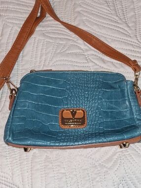 Valentina Italian Leather Croc Crossbody Bag